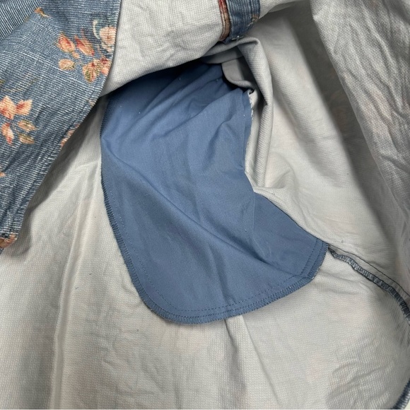 LoveShack Fancy Breyer corduroy Floral Denim Dress size 0 - Picture 10 of 12